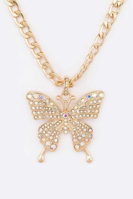 Crystal Butterfly Statement Necklace Set | URBAN ECHO SHOP