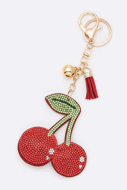 Rhinestone Cherry Iconic Key Chain | URBAN ECHO SHOP