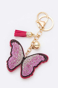 Rhinestone Butterfly Pillow Key Chain | URBAN ECHO SHOP