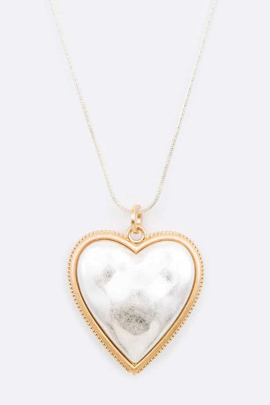 Opal Pearl Heart Pendant Necklace Set | URBAN ECHO SHOP