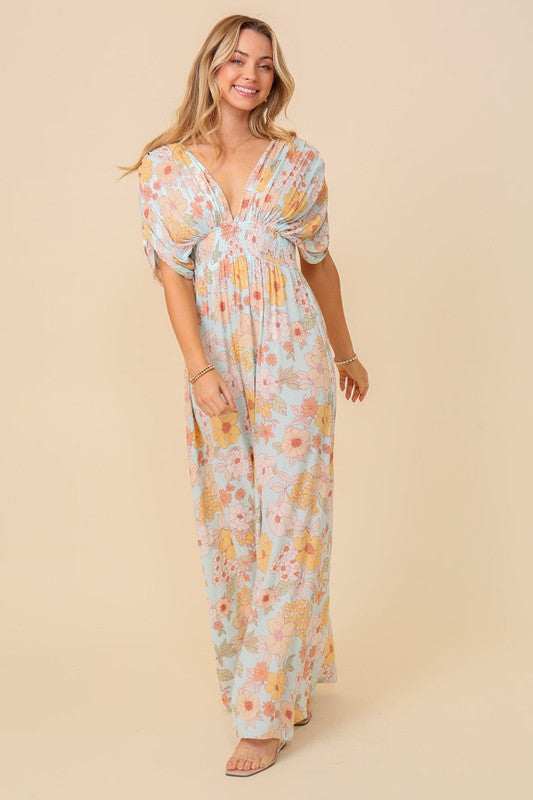 Floral Print Brunch Spring Summer Maxi Sundress | URBAN ECHO SHOP