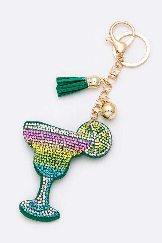 Rhinestone Tequila Cocktail Pillow Key Chain | URBAN ECHO SHOP