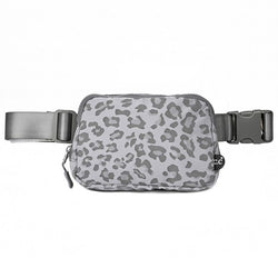 The CC Leopard Pattern Belt Bag Fanny Pack is Simplistic and Adorably Chic in grey