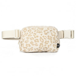 The CC Leopard Pattern Belt Bag Fanny Pack is Simplistic and Adorably Chic in Ivory