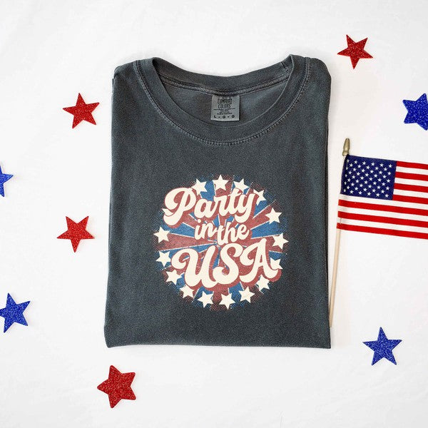 Party In The USA Circle Garment Dyed Tee