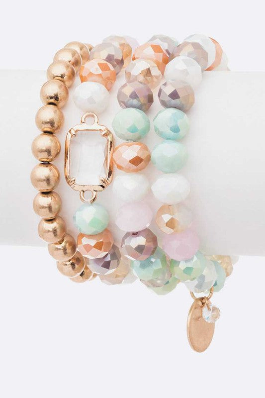 Carnival Mix Beads Stretch Bracelet Set | URBAN ECHO SHOP