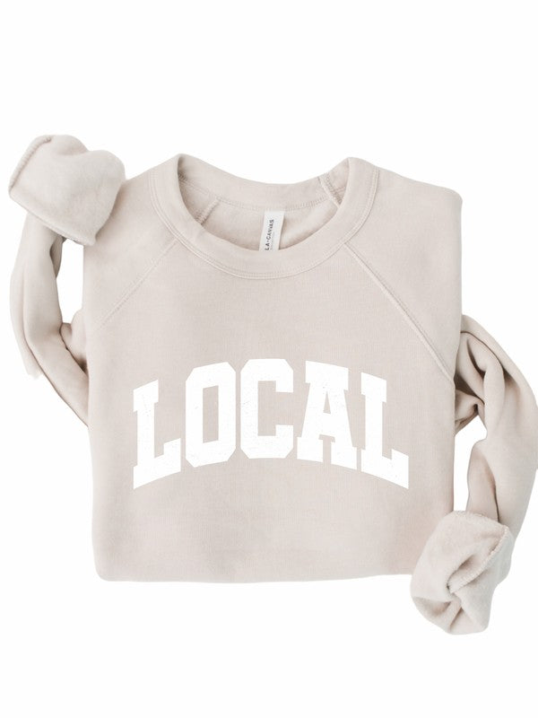 Varsity Font Local Graphic Crewneck Sweatshirt | URBAN ECHO SHOP