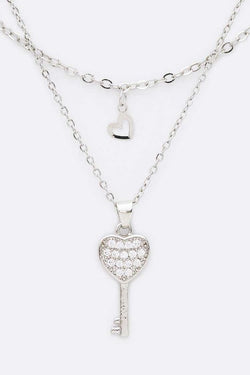 Heart And Key Layered Necklace | URBAN ECHO SHOP