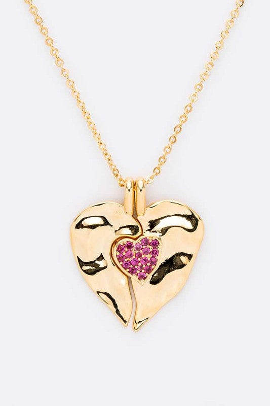 Pink Heart Sliding Pendant Necklace | URBAN ECHO SHOP