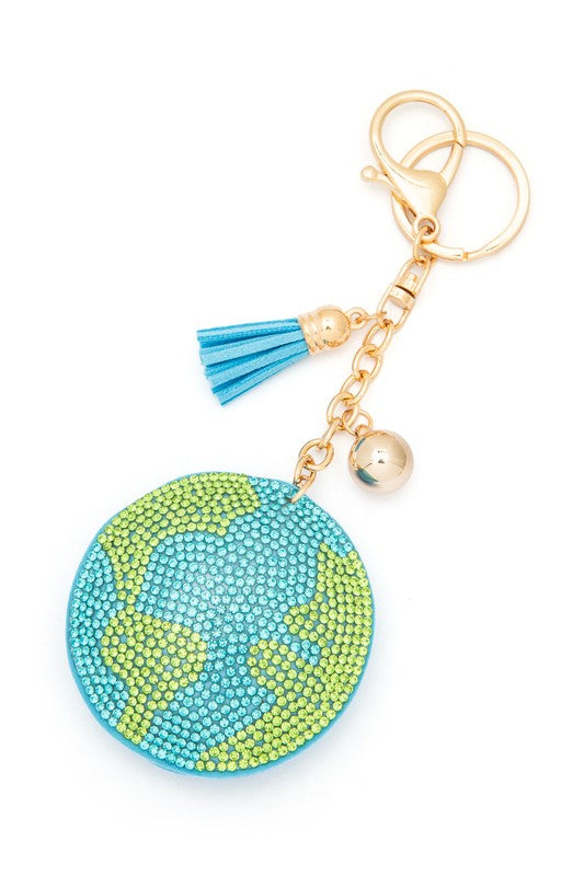 Iconic Earth Rhinestone Pillow Key Chain | URBAN ECHO SHOP