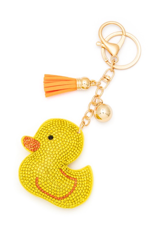 Yellow Duck Rhinestone Pillow Key Chain | URBAN ECHO SHOP