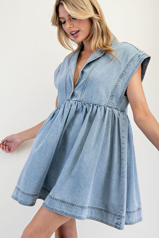 Darla Dream Denim Mini Dress | URBAN ECHO SHOP