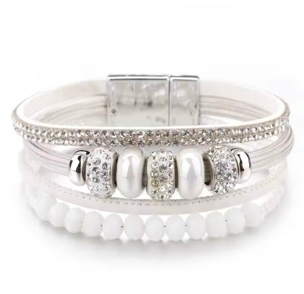 Bubble Beaded White Bracelet | URBAN ECHO SHOP