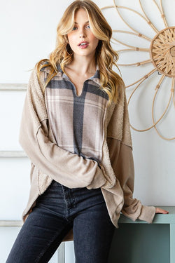 Uptown Plaid Collared Pullover Top-1 | URBAN ECHO SHOP